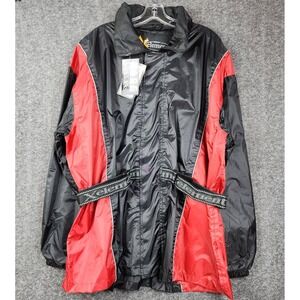 Xelement Motorcycle Rain Jacket Mens XL Black Red Reflective Tape Sealed NWT